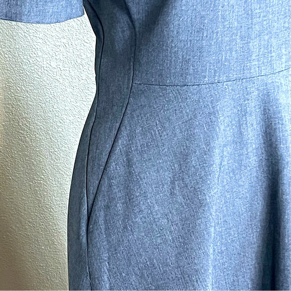 ZARA Women’s Midi A-Line Short Sleeve Dress Size S Heather Grey Light Stretch - Picture 5 of 6